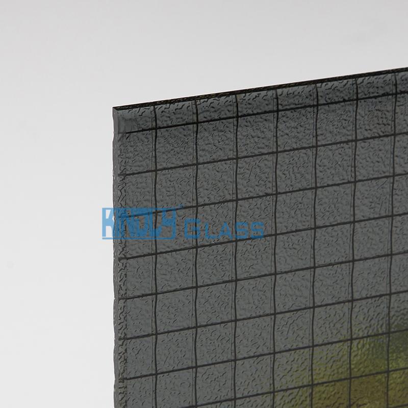 Grey Nashiji Wired Patterned Glass